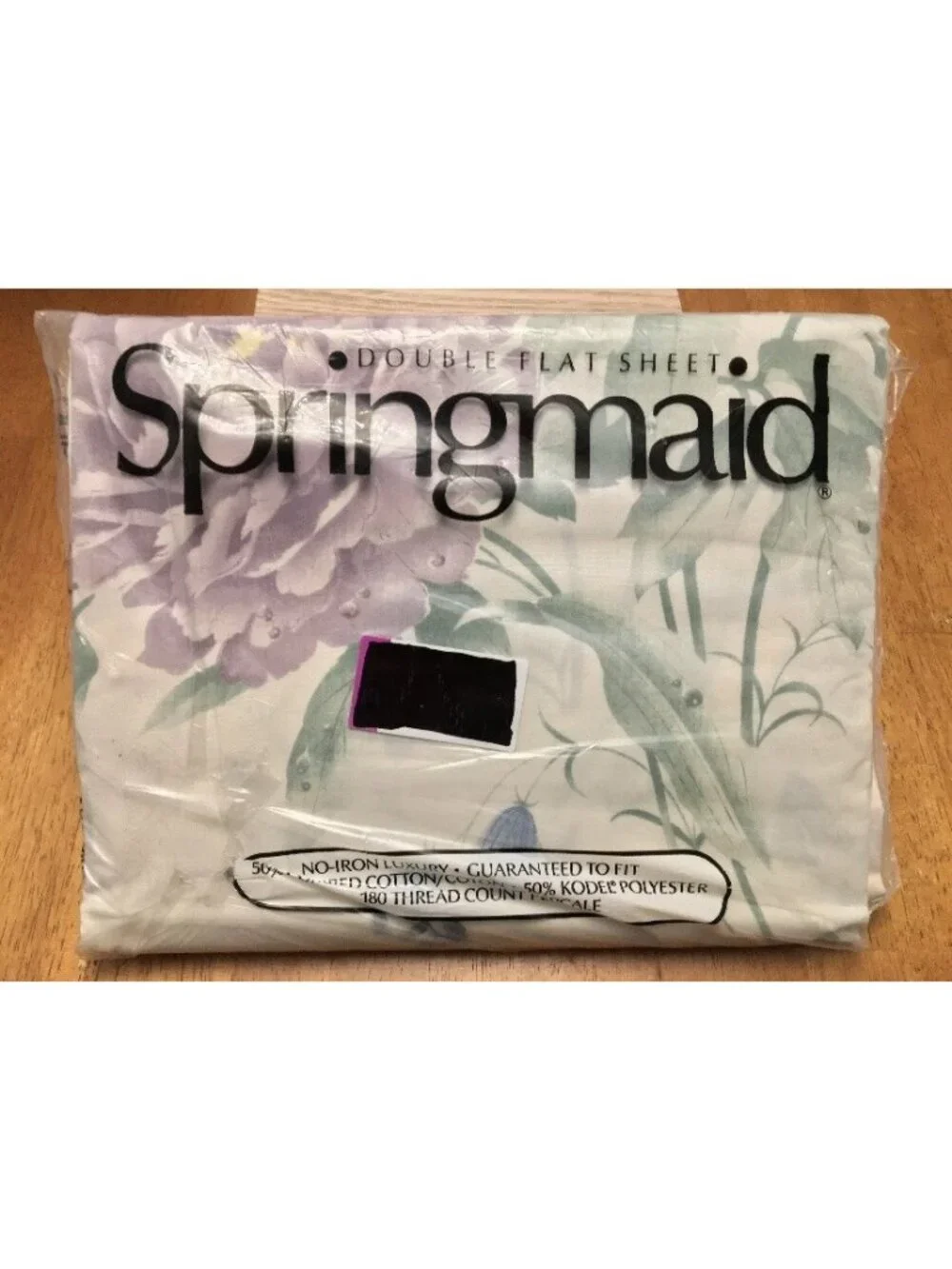 Vintage Springmade Double Flat Sheet. No Iron. Flower Burst. New In Package